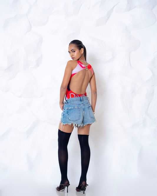 Scarlet seduction bodysuit.