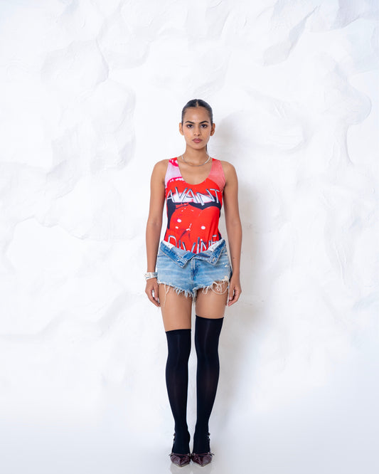Scarlet seduction bodysuit.